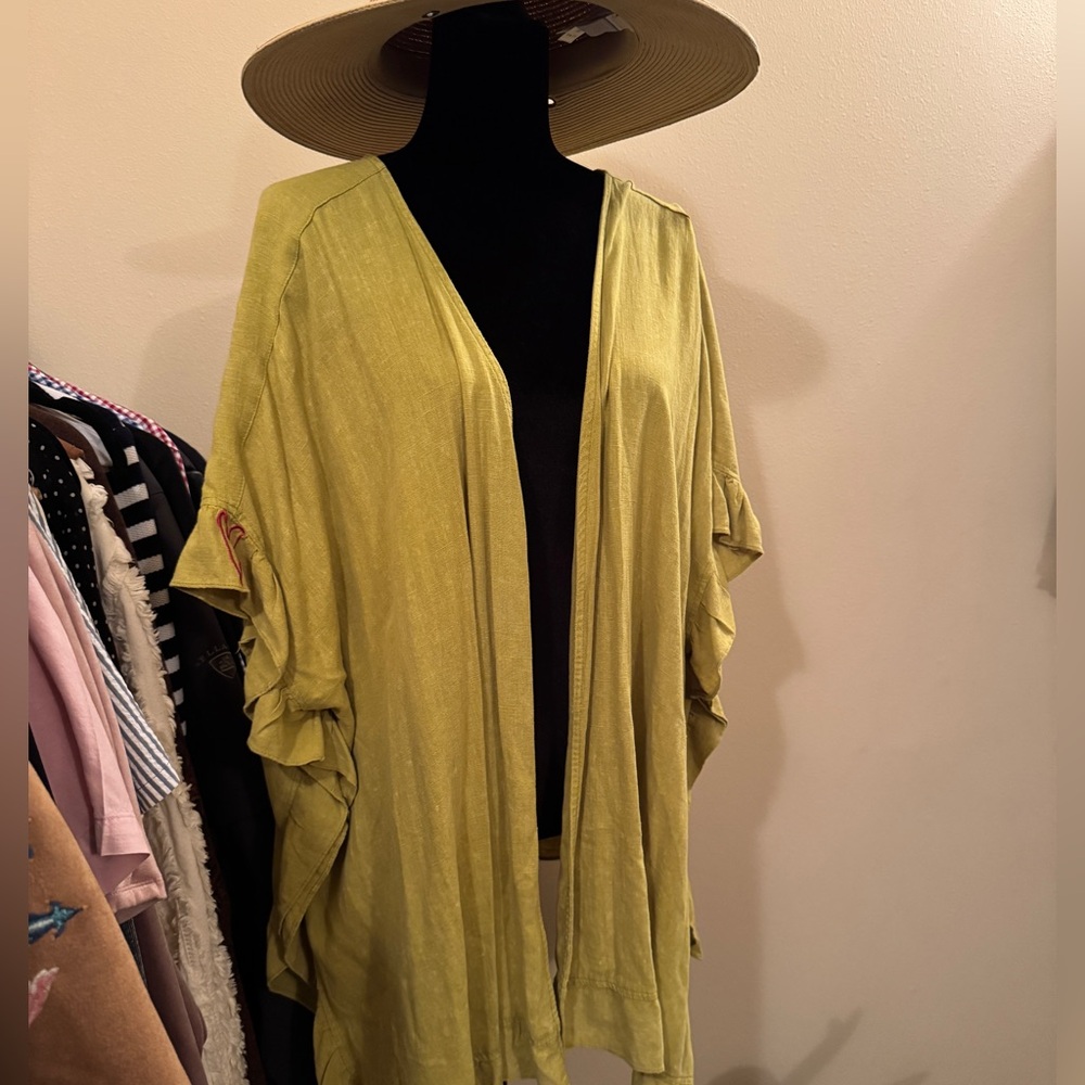 Women's Green Open-Front Summer jacket - OS